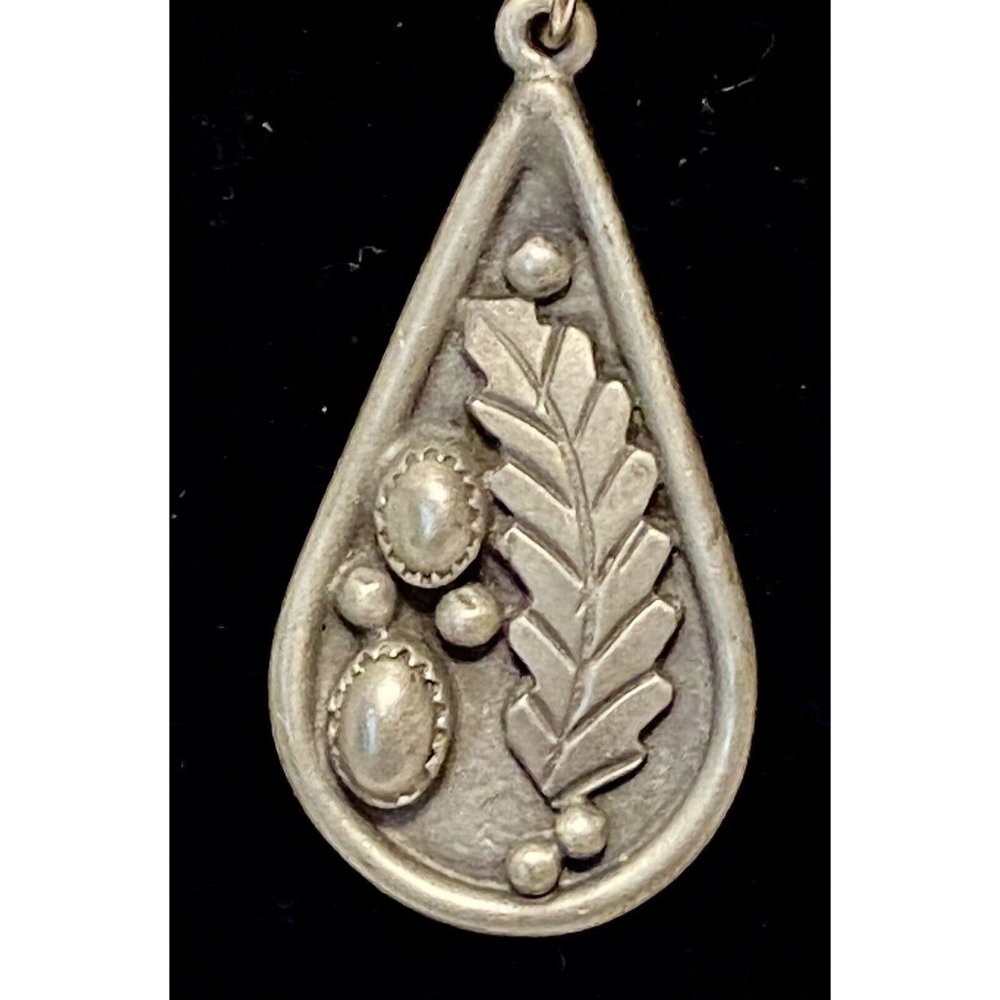 Rare Vintage George S. Preisner Pewter Necklace Vintage 2 In Pendant 19 In Chain
